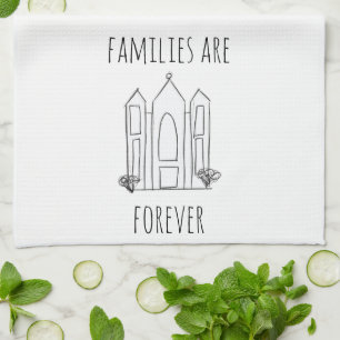 LDS Salt Lake City Temple simple modern mormon Tea Towel