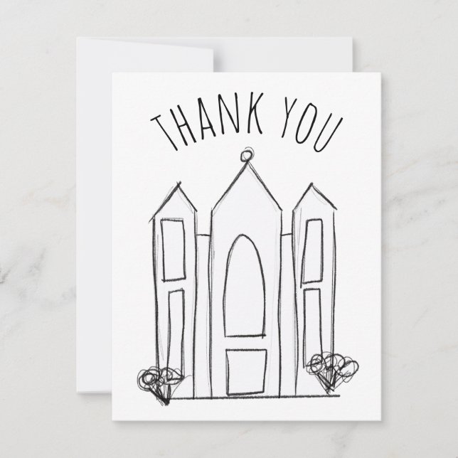LDS Salt Lake City Temple simple modern mormon  Thank You Card (Front)
