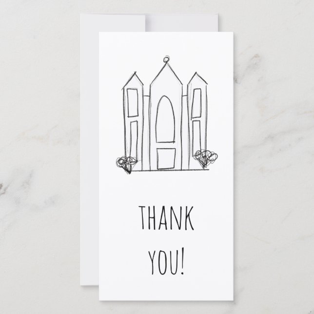 LDS Salt Lake City Temple simple modern mormon   Thank You Card (Front)