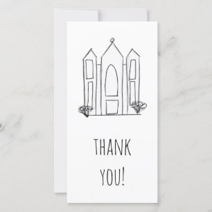 LDS Salt Lake City Temple simple modern mormon   Thank You Card
