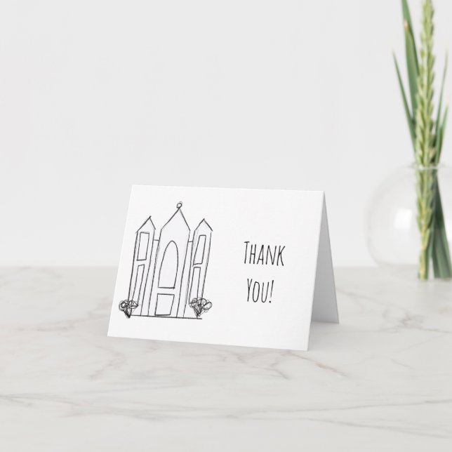 LDS Salt Lake City Temple simple modern mormon  Thank You Card (Front)