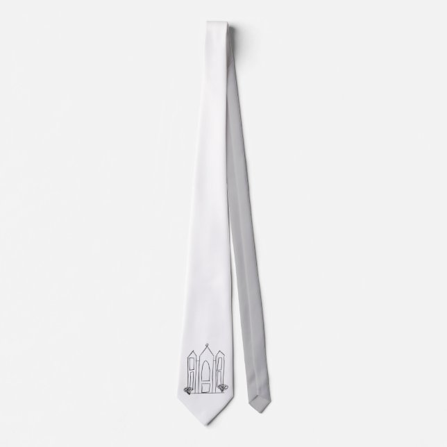 LDS Salt Lake City Temple simple modern mormon  Tie (Front)