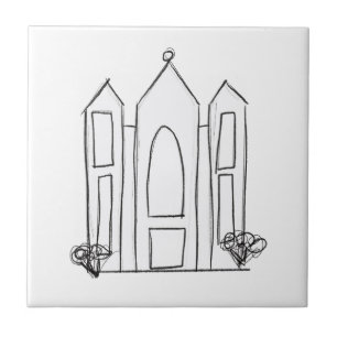 LDS Salt Lake City Temple simple modern mormon Tile