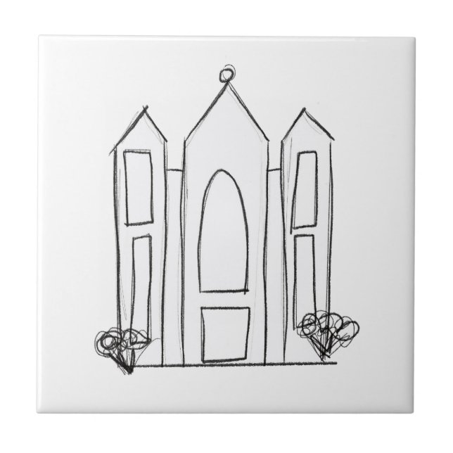 LDS Salt Lake City Temple simple modern mormon  Tile (Front)