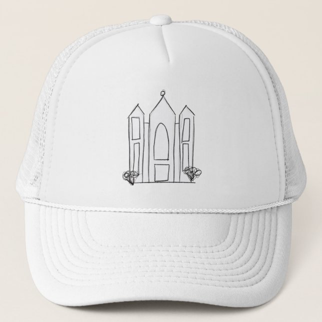 LDS Salt Lake City Temple simple modern mormon   Trucker Hat (Front)
