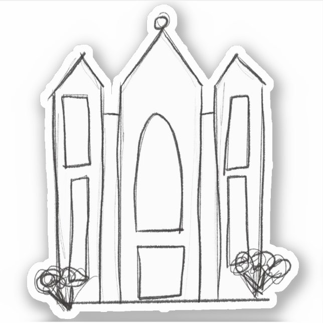 LDS Salt Lake City Temple sketch kids mormon (Front)