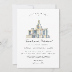 LDS Saratoga Springs Temple Priesthood Preparation Invitation
