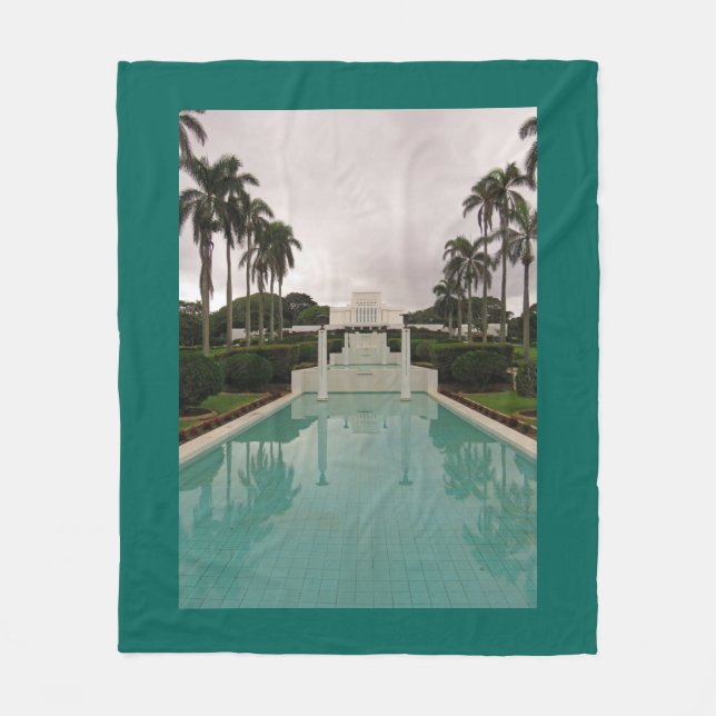 LDS Temple, Laie, Hawai'i. Fleece Blanket (Front)
