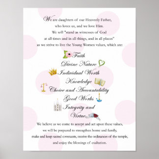 LDS Young Women Theme 11x14 Poster
