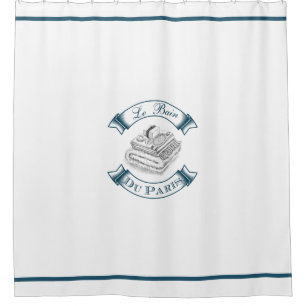 Le Bain Du Paris Blue Shower Curtain