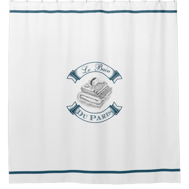 Le Bain Du Paris Blue Shower Curtain (Front)