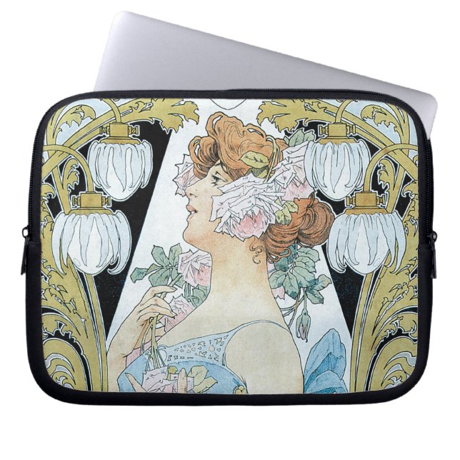Le Bec Liais by Alphonse Mucha Laptop Sleeve (Front)
