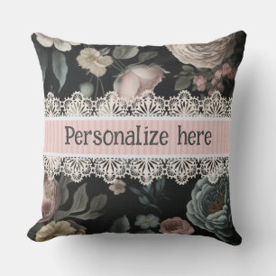 Le Boudoir Vintage Lace and Fabric Cushion