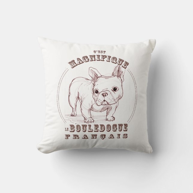 Le Bouledogue Francais Cushion (Front)