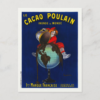 Le Cacao Poulain France Vintage Poster 1911 Postcard