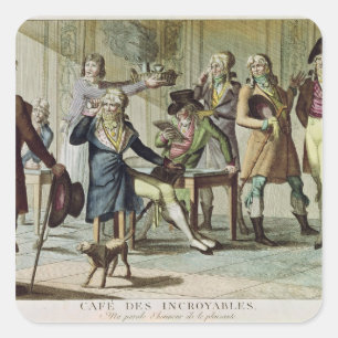 Le Cafe des Incroyables, 1797 Square Sticker