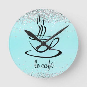 Le Cafe Personalised Kitchen Acrylic Round Clock