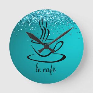 Le Cafe Personalised Kitchen Acrylic Round Clock