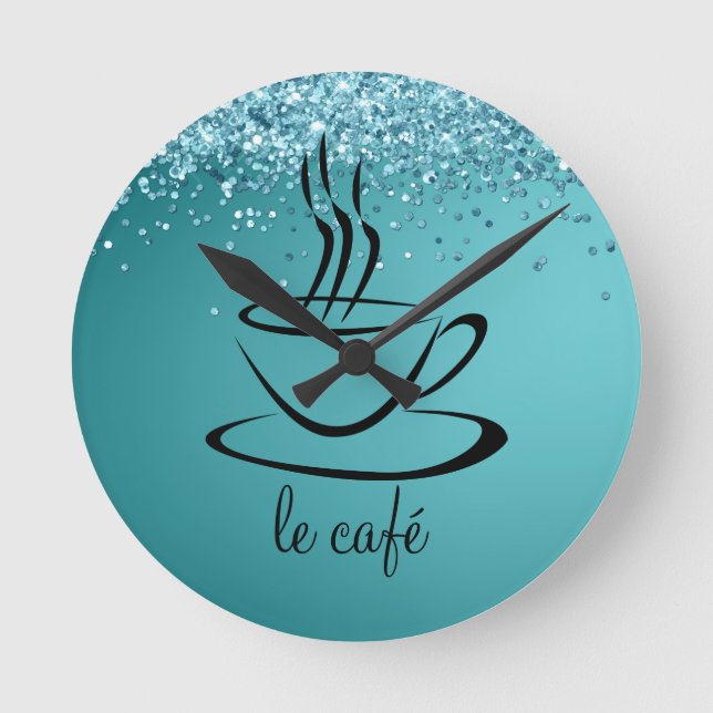 Le Cafe Personalised Kitchen Acrylic Round Clock (Front)