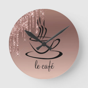 Le Cafe Personalised Kitchen Acrylic Round Clock