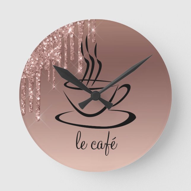 Le Cafe Personalised Kitchen Acrylic Round Clock (Front)