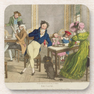 Le Cafe, pub. by Rodwell and Martin, 1820 (colour Coaster