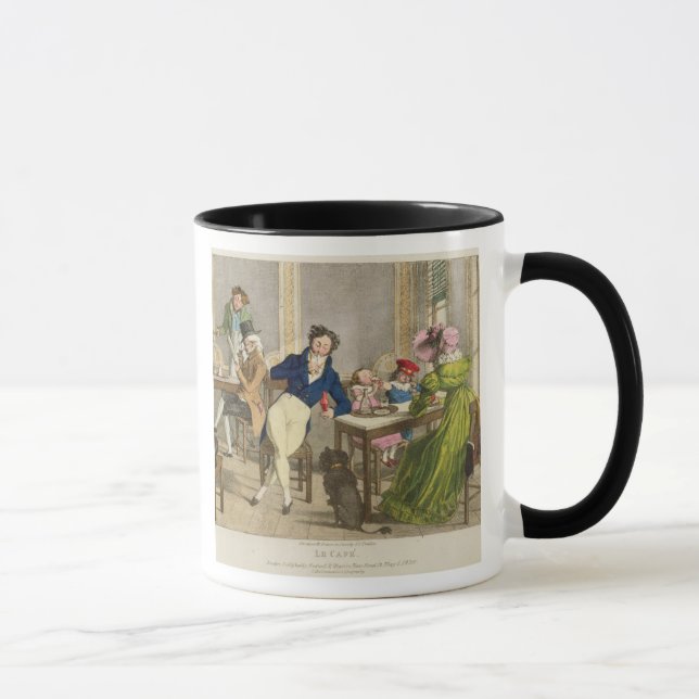 Le Cafe, pub. by Rodwell and Martin, 1820 (colour Mug (Right)