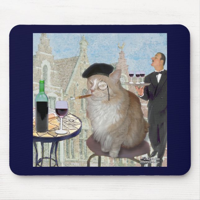 Le Cat du Cafe Mouse Mat (Front)