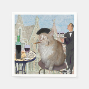 Le Cat du Cafe Napkin