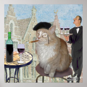 Le Cat du Cafe Poster
