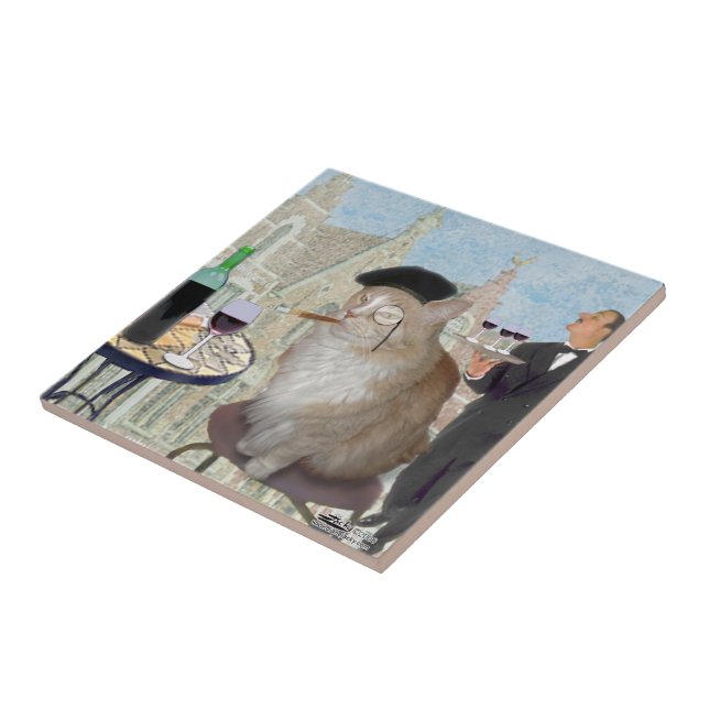 Le Cat du Cafe Tile (Side)