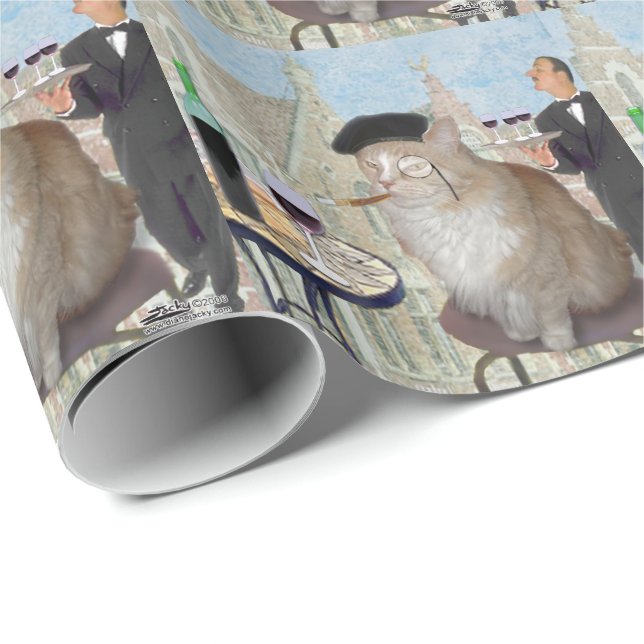 Le Cat du Cafe Wrapping Paper (Roll Corner)