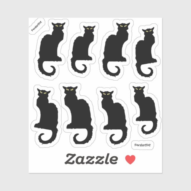Le Cat Noir, 8 Black Cats (Sheet)