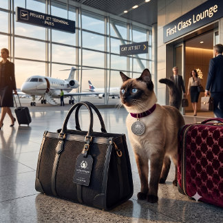 Le Chat d'Argent French Silver Crest Custom Luggag Luggage Tag