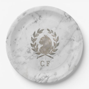 Le Chat d'Argent Personalised Carrara Marble Paper Plate