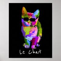 Le Chat French Modern art cool pop art kitty cat