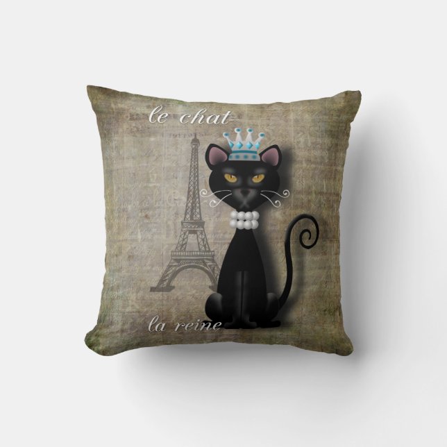 Le Chat, La Reine, L'artiste Cushion (Front)