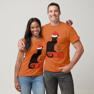 Le Chat Noel Christmas Parody Distressed Cut Out T-Shirt