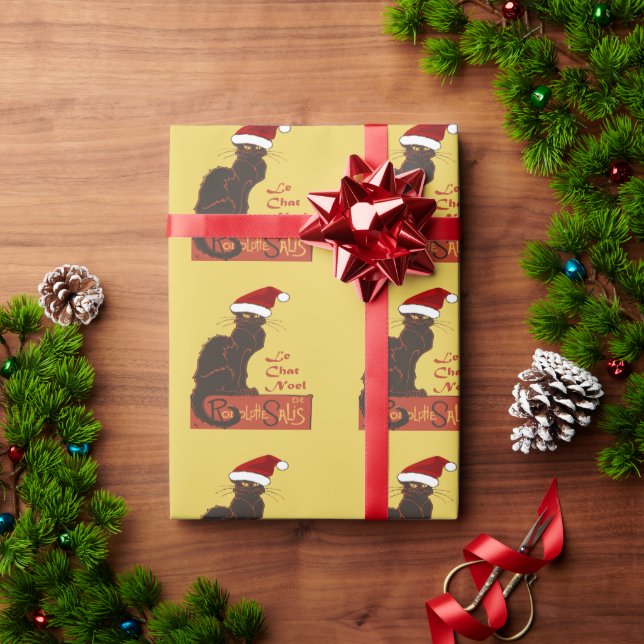 Le Chat Noel Christmas Spoof Vector Art Wrapping Paper (Holiday Gift)