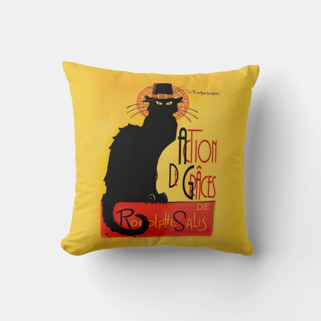 Le Chat Noir - Action De Grâces Cushion (Front)