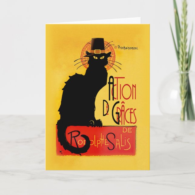 Le Chat Noir - Action De Grâces Holiday Card (Front)