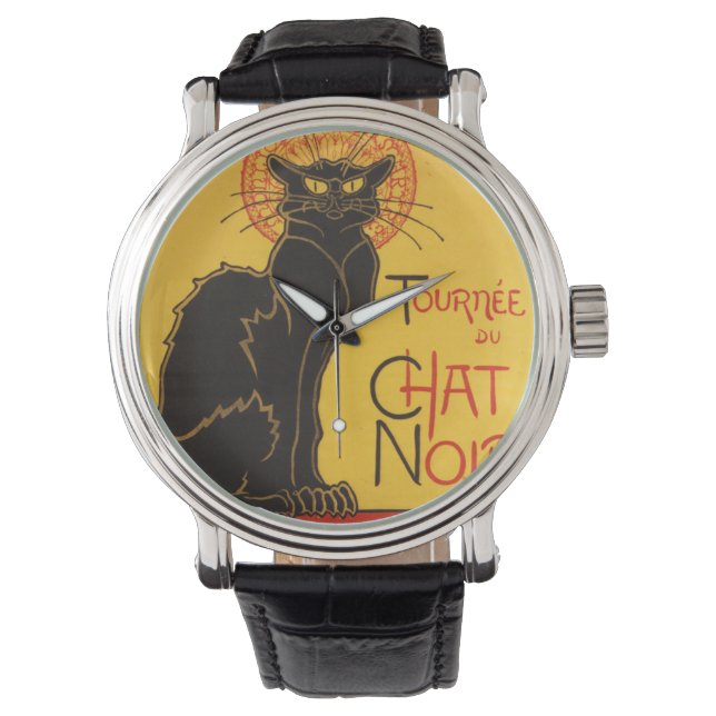 Le Chat Noir  Art Nouveau Wrist Watch (Front)