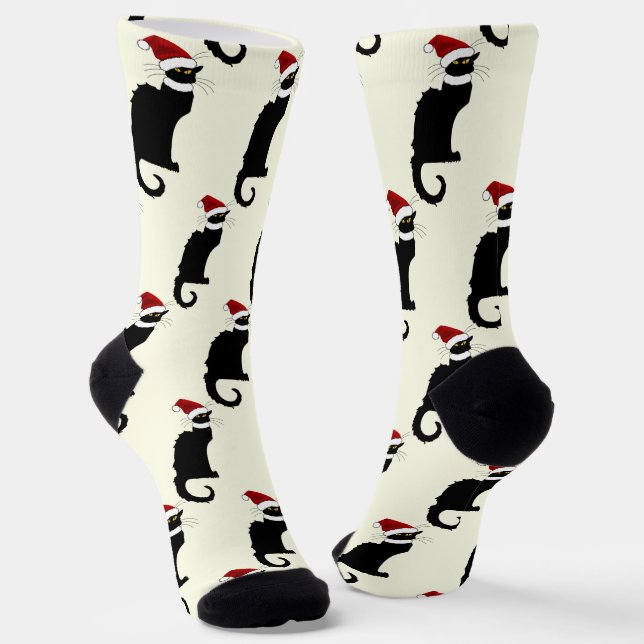 Le Chat Noir Christmas Socks (Angled)