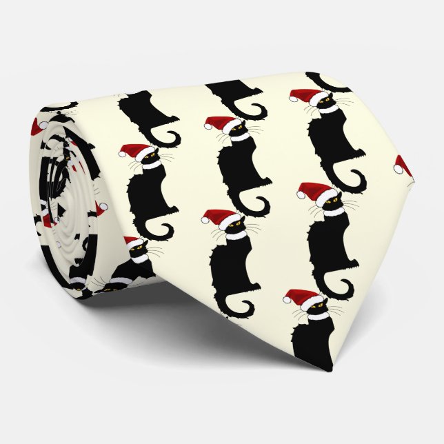 Le Chat Noir Christmas Tie (Rolled)