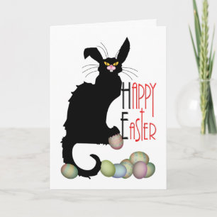 Le Chat Noir Easter Bunny Ears Holiday Card