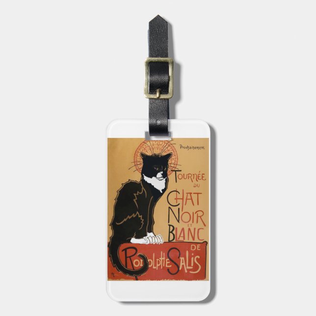 Le Chat Noir et Blanc Luggage Tag (Front Vertical)
