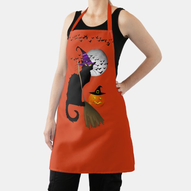 Le Chat Noir Halloween Witch Apron (Insitu)