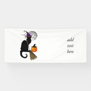 Le Chat Noir Halloween Witch Banner