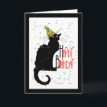 Le Chat Noir - HAPPY BIRTHDAY! Card<br><div class="desc">With Party Hat and Confetti , Le Chat Noir is ready to celebrate your birthday with you! ... ..A re-edit of the art of Théophile Steinlen (Le Chat Noir) ... .. ... ..At The *Spoofing The Arts* Store, you'll find re-edits (mostly parody) of famous fine art work. If you'd like...</div>