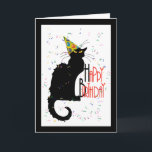 Le Chat Noir - HAPPY BIRTHDAY! Card<br><div class="desc">With Party Hat and Confetti , Le Chat Noir is ready to celebrate your birthday with you! ... ..A re-edit of the art of Théophile Steinlen (Le Chat Noir) ... .. ... ..At The *Spoofing The Arts* Store, you'll find re-edits (mostly parody) of famous fine art work. If you'd like...</div>